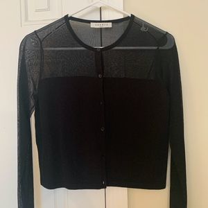Sandro Black Sweater with Sheer Detail